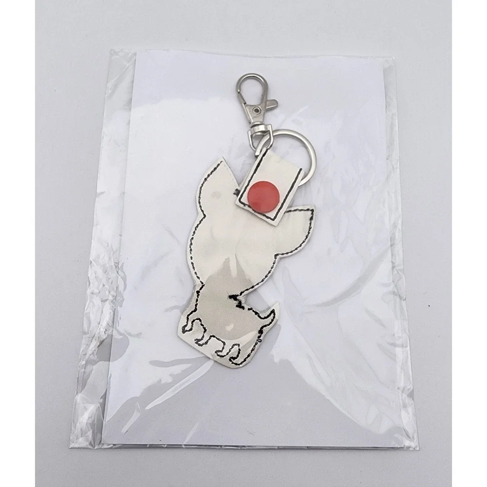 White Chihuahua Dog‎ Keychain